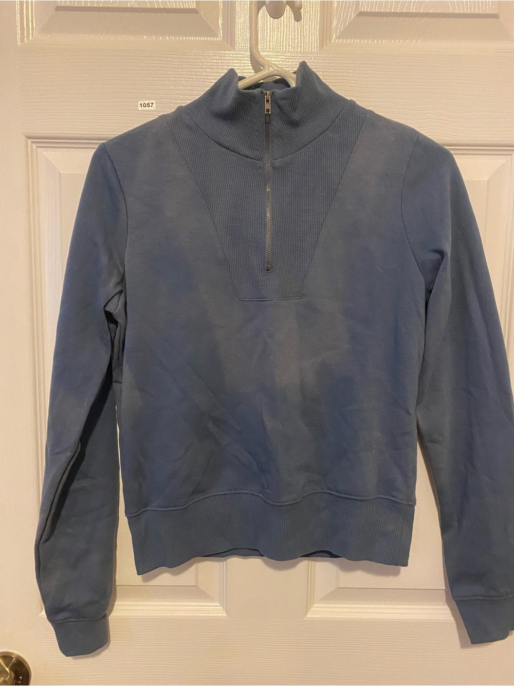 love, Fire womens Slate Blue Quarter-Zip Pullover Sweater